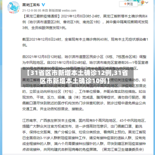【31省区市新增本土确诊12例,31省区市新增本土确诊10例】