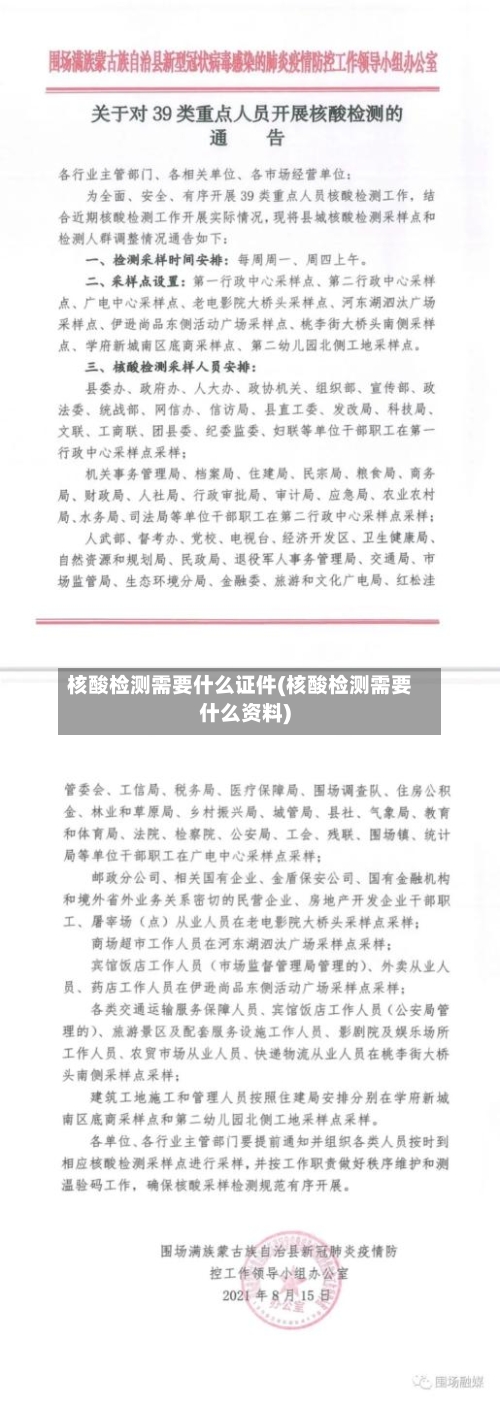 核酸检测需要什么证件(核酸检测需要什么资料)