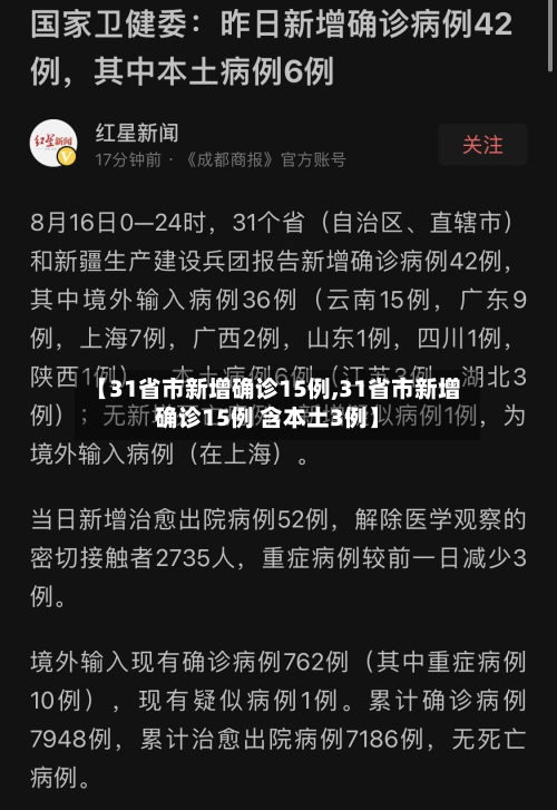 【31省市新增确诊15例,31省市新增确诊15例 含本土3例】-第1张图片