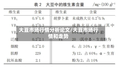 大豆市场行情分析论文/大豆市场行情和走势-第1张图片