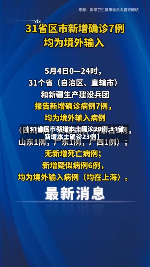 【31省区市新增本土确诊20例,31省新增本土确诊23例】