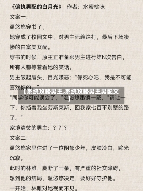 【系统攻略男主,系统攻略男主男配文】-第2张图片