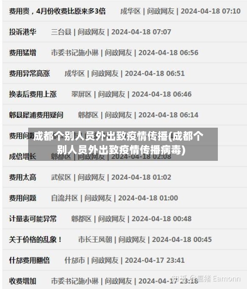 成都个别人员外出致疫情传播(成都个别人员外出致疫情传播病毒)