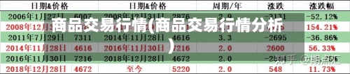 商品交易行情(商品交易行情分析)-第3张图片