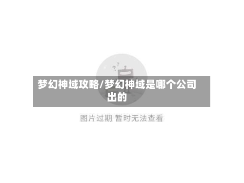 梦幻神域攻略/梦幻神域是哪个公司出的-第2张图片