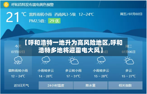 【呼和浩特一地升为高风险地区,呼和浩特多地将迎雷电大风】