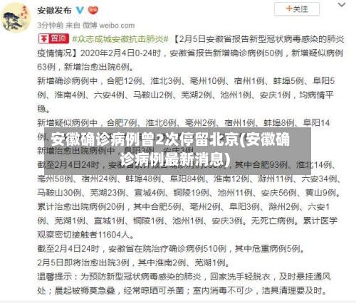 安徽确诊病例曾2次停留北京(安徽确诊病例最新消息)
