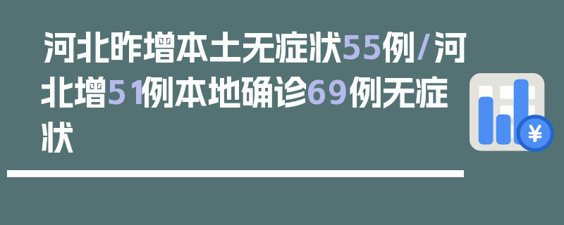 河北昨增本土无症状55例/河北增51例本地确诊69例无症状